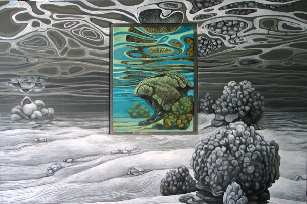 Peinture sub-aquatique de Malvina, peintre en immersion