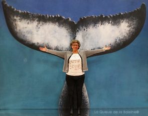 Nathalie Colin avec La Queue de la Baleine au Salon de la plongée/Paris
