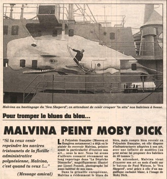 La Dépêche de Tahiti. Malvina peint Moby Dick